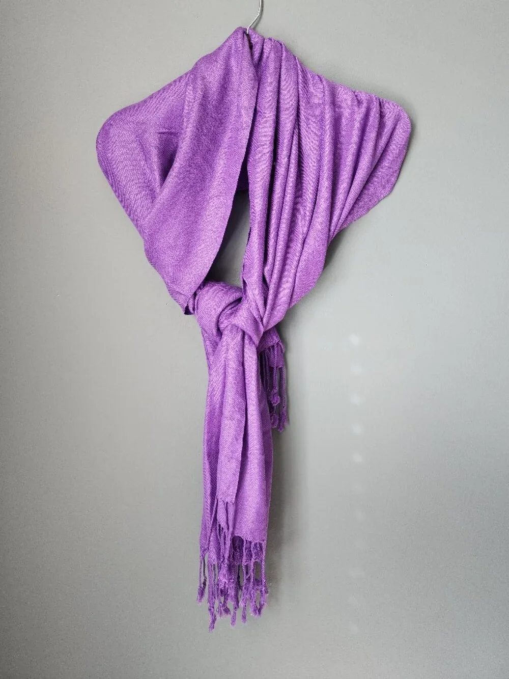 Purple Pashmina Scarf Wrap w/Fringe